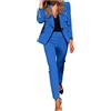 MJGkhiy Completo Donna Elegante Cerimonia Tinta Unita Business Suit Set Due Pezzi Slim Fit Blazer Set Pantaloni e Giacca da Cerimonia Prom Party Outfit Casual Suit Tuta Elegante Donna Cerimonia Curvy