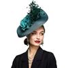 Generic Cappello da cocktail con piume e piume, da donna, per cocktail e derby, GN 1, Taglia unica