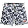 Superdry Costume da bagno da uomo, lunghezza 43 cm, con stampa piastrellata, Talavera Stampa piastrellata Blu, L
