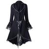 Generic 2025 Cappotto Steampunk Donna Coda Di Pia- Cappotto Gotico Manica Svasata Chic Vintage Medievale Pizzo Patchwork Giacche Slim Vittoriano Corte Rinascimento Giacca Per Halloween Carnevale, Nero , M
