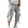 Duohropke Pantaloncini cargo da uomo, 3/4, estivi, da lavoro, per attività all'aria aperta, traspiranti, per il tempo libero, con tasche, bermuda Combat Pants a tre quarti, Nero , 3XL