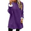 Generico Felpa Donna Foderata in Pile Senza Cappuccio, Pullover Oversize Morbido e Caldo per Inverno, Maglia Casual a Manica Lunga Girocollo Tinta Unita
