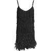 NaLatia Vestito di Piume di Paillettes con Nappe Abito Corto Sexy con Paillettes Senza Maniche da Donna Abito Corto Aderente con Frange Scintillanti da Donna