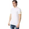 DSQUARED2 T-Shirt Uomo Bianco T-Shirt Casual con Patch Logo Icon sulla Manica L