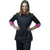 tessile astorino Ricamo 0 - Giacca Cuoco da Cucina - Casacca Chef Donna - Nera e Fuxia - Made in Italy (M)