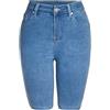 Generico Pantaloni Donna Estivi Corti Leggeri Pantaloni Denim Morbidi Short Larghi al Ginocchio Curvy Shorts con Tasche Vintage Bermuda Elasticizzato Push Up Jeans Larghi Taglie Forti