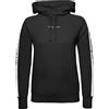 Champion Sport Tape Poly Fleece Felpa con cappuccio, Donna, Nero, S