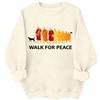 Generic Walk for Peace Felpa Walk for Peace Monks Felpa Walking Monks T-Shirt Graphic Girocollo per Donna Uomo Top, Girocollo Giallo Crema, M