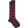 Gallo - Calze Lunghe Uomo Cotone Navy Righe Bicolore