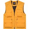 YAOTT Uomo Gilet Pesca Viaggio Gilet Sport Giubbino da Lavoro Fotografi All'aperto Gilet Safari Giubbotti Smanicata Giacche senza maniche con Multi-Tasche Giacca Utility Gilet,Giallo,XL