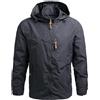Duohropke Giacca impermeabile da uomo con cappuccio rimovibile giacca hardshell antivento giacca impermeabile impermeabile outdoor ciclismo giacca meteo uomo traspirante cappotti, Blu scuro, 7XL