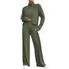 Generico Tuta Donna Elegante Set Maglione E Pantaloni Gamba Larga Completi 2 Pezzi Casual Invernale Da Casa Comode Curvy Due Pezzi Loungewear Complete Lavoro Moda Oversize Anziana