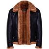 Infinity Leather Aviator Zenzero Marrone B3 Shearling Montone Bomber in Pelle Giacca Volante Pilota Uomo 3XL
