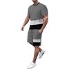 Generico Tute Estive Uomo Cotone Due Pezzi Tuta Sportivo Casual Completi Set Hip Hop Y2k T-Shirt con Stampa Ginnastica Canotta Sportiva Spiaggia Fashion Streetwear Style
