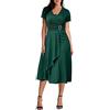 Cocila Vestito Donna Elegante Blu Navy Abito Chemisier Donna Elegante Vestiti Donna Curvy Autunno Inverno Gonna Lunga Cerimonia Donna Vestiti Donna Colorati Abito Azzurro Donna Cerimonia (Red, XL)