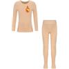 CHICTRY Completo Sportivo Bambina Tuta da Ginnastica Maglia Termica Fodera in Micro Pile Collant da Balletto Biancheria Intima Termica per Danza Classica A Nudo 12-24 Mesi