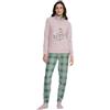Noidinotte; more than pyjamas Noidinotte - Pigiama Donna Yuppie in Pile con Collo Tre Bottoni - XL Rosa