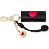 Love Moschino Portachiavi Portarossetto Ciondolo in Metallo Oro, Nero e Rosso