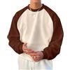 Oanviso Manica Lunga Sweatshirt da Uomo Senza Cappuccio Felpe a Girocollo Tinta Unita/Stampabili Pullover Vita Elastici Felpe Basic Crewneck Sweatshirt Casual Sportivo Felpe C Grigio Chiaro02 XL