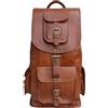Jaald Zaino in pelle marrone vintage per computer portatile universitario viaggio Mochila Indiana Jones, Marrone, 21