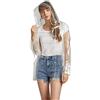 Freesmily Cappotto impermeabile impermeabile impermeabile da donna Eva impermeabile con cappuccio rimovibile, trasparente, L
