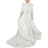 MAYILNSIN Mantello invernale da sposa, lunghezza fino al pavimento, con bordo in pelliccia sintetica, mantello da sposa bianco crema, bianco, L