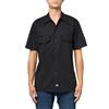 Dickies Men's Short-Sleeve Flex Work Shirt Slim Fit, Charcoal, L