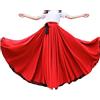 GUOCU Donne a Doppia Faccia Professionista Pratica Gonna a Ruota di Danza in Chiffon Flamenco a Lungo Spettacolo Grande Gonna Svasata Vestito di Danza del Ventre con Cravatta in Vita Brosso XL