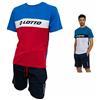 Lotto Completo Uomo Sportivo, T-Shirt + Pantaloncino + Boxer, Completo Uomo Estivo in Cotone, Pigiama Uomo Corto Estivo, Homewear. (1091 Bluette + Boxer, L)