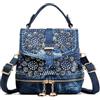 YeFine Mini borsa a tracolla da donna con strass luccicanti, alla moda, Zaino Strass Blu, Small