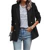 ticticlily Blazer Donna Elegante Lungo Giacca con Colletto con Revers e Doppiopetto Giacche da Ufficio Giubbotto Chic Casuale B Verde Chiaro XXL