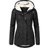 HHMY Parka da Donna Invernale, Caldo Giacca in Tessuto Effetto Pelliccia, Impermeabile, Parka Invernale con Fodera, Giacca in Pile, Giubbotto Trapuntato, Antivento, Giacca Invernale, Taglia S - 4XL