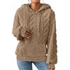 Generic Divertente maglione natalizio da donna, 2024, invernale, tinta unita, fuzzy, a maniche lunghe, con cappuccio, in flanella, termico, con, caffè, M