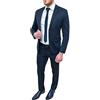 Evoga Abito Completo Uomo Blu Scuro Smoking Vestito Slim Fit Elegante (58)
