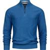 Indicode Maglione da uomo INBull in 100% cotone con colletto con zip | Maglione da uomo, China Blue Mix, L