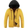 Generic Giacche da uomo per l'inverno, leggere, trapuntate, con cerniera, ripiegabili, con cappuccio isolante, piumino, blu, taglia L