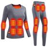 DRFGHK Intimo Termico riscaldato Set Intimo Funzionale da Donna Intimo Termico riscaldato USB Strato Base Intimo da Sci Pile Interno Invernale con 28 Zone riscaldate