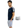 Lotto Completo Uomo Sportivo, T-Shirt + Pantaloncino + Boxer, Completo Uomo Estivo in Cotone, Pigiama Uomo Corto Estivo, Homewear. (1084 Maxi Blu, 5XL)