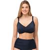Ulla Popken Top Bikini Tina, Tinta Unita, Nero, 60 Donna