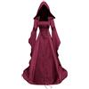 Generico Vestito Gotico Donna Halloween Abito Retrò Medievale con Maniche A Tromba Stile Vittoriano per Il Rinascimento Malefica Costume Vampira
