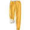 Generic Pantaloni foderati in pile da donna pantaloni della tuta taglie forti pantaloni lunghi caldi joggers coulisse abbigliamento invernale pantaloni della tuta caldi per le donne invernali, Giallo, L