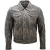 Infinity Leather Giacca da Uomo in Pelle Nera Vintage Casuale in Pelle da Uomo 4XL