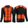Gueploer Maglietta Termica Riscaldata per Uomini, Top Baselayer con 12 Zone di Riscaldamento Elettrico E 3 Impostazioni di Temperatura per Interni Ed Esterni,Nero,S