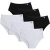 SNELLY Culotte Donna Mutande a Vita Alta Pacco da 6-9-12 Slip in Cotone Elasticizzato con Fascia Alta e Inserti in Pizzo Laterali E123 Intimo di Marca Sexy Pratico Comodo