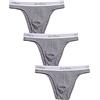 Golirsteca Slip da uomo in cotone, anti-attrito, assorbe il sudore, mutandine a triangolo, con tasca per rigonfiamento, 3 grigio, Medium