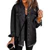 seiveini Giacca di Denim da Donna Larga Giacche Jeans Elegante con Tasche Cappotto per Primavera Autunno A Bianco L