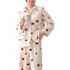 Chickwin Pigiama Donna Invernale Flanella Morbida Caldo, Moda Comfort Pigiama di Pile Due Pezzi, Set Pigiama con Camicia a Maniche Lunghe con Bottoni e Pantaloni