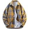 Cexiakong Camicia da uomo a maniche lunghe, a quadretti, vestibilità normale, per il tempo libero, alla moda, per il tempo libero, per il boscaiolo, taglie forti, casual, con tasca sul petto, O rosso., 5XL
