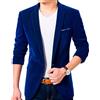 Botong Giacca da uomo in velluto blu reale con risvolto a picco giacca da uomo slim fit casual cappotto, Blu reale, 54