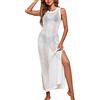 NaLatia Gonna Bianca Lunga Vestito Da Spiaggia Donna Copricostume Abito Mare Lungo Curvy Estivo Sexy Crochet Copri Costume Uncinetto Moda
